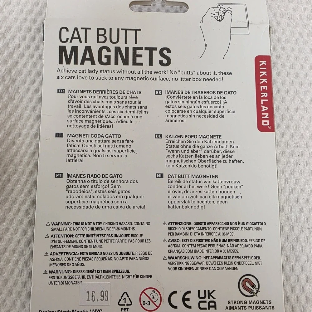6PCS Cat Butt Magnets - Funny Animal Refrigerator Magnets Animal Cat Lover Gifts